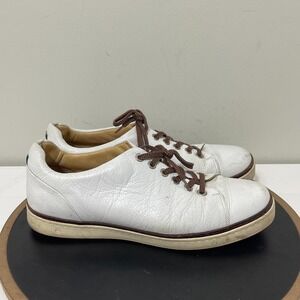 Royal Albartross Golf Shoes Men 12 Spikeless Leather White Orange Sole Golf Core